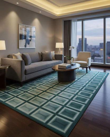 OCEAN MATRIX HAND-KNOTTED RUG